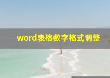 word表格数字格式调整