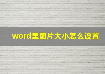 word里图片大小怎么设置