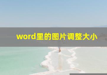 word里的图片调整大小