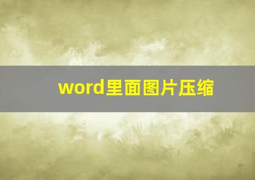 word里面图片压缩