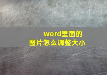 word里面的图片怎么调整大小