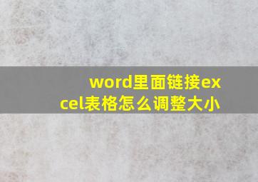 word里面链接excel表格怎么调整大小