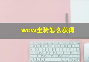 wow坐骑怎么获得