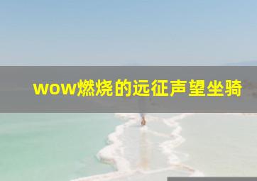 wow燃烧的远征声望坐骑