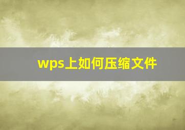 wps上如何压缩文件