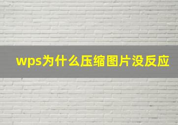 wps为什么压缩图片没反应