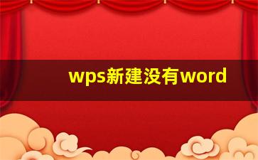 wps新建没有word