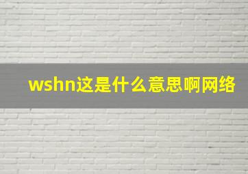 wshn这是什么意思啊网络