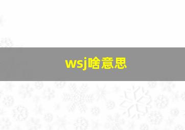 wsj啥意思