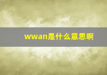 wwan是什么意思啊