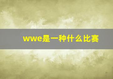 wwe是一种什么比赛