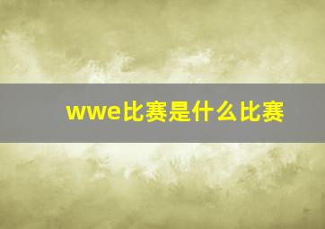 wwe比赛是什么比赛