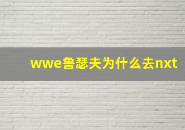 wwe鲁瑟夫为什么去nxt