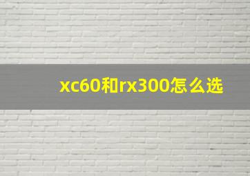 xc60和rx300怎么选