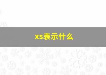 xs表示什么