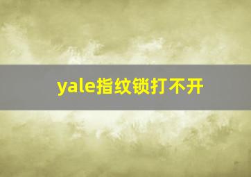 yale指纹锁打不开