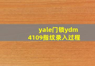 yale门锁ydm4109指纹录入过程