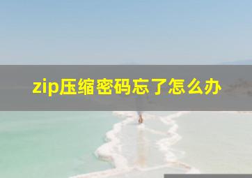 zip压缩密码忘了怎么办