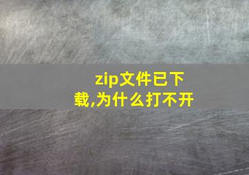 zip文件已下载,为什么打不开