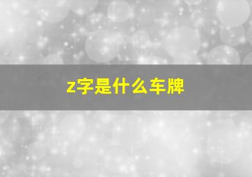 z字是什么车牌