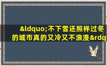 “不下雪还照样过冬的城市真的又冷又不浪漫”