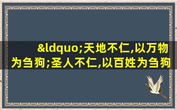 “天地不仁,以万物为刍狗;圣人不仁,以百姓为刍狗”