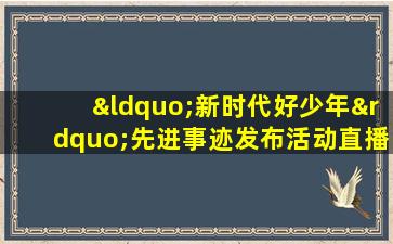 “新时代好少年”先进事迹发布活动直播