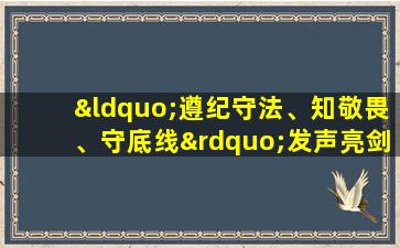 “遵纪守法、知敬畏、守底线”发声亮剑