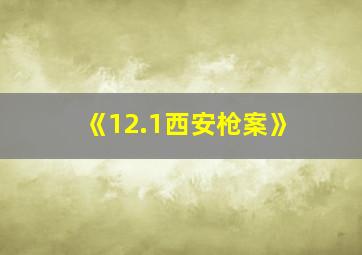 《12.1西安枪案》