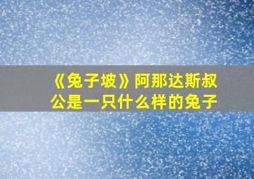 《兔子坡》阿那达斯叔公是一只什么样的兔子