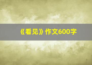 《看见》作文600字