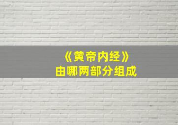 《黄帝内经》由哪两部分组成