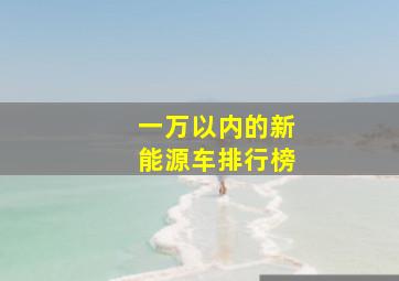 一万以内的新能源车排行榜