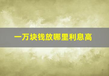 一万块钱放哪里利息高