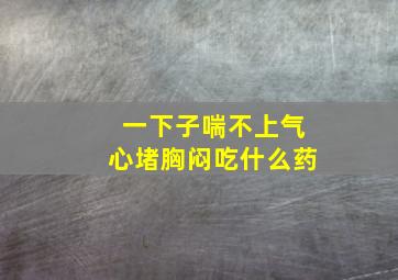 一下子喘不上气心堵胸闷吃什么药