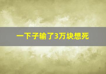 一下子输了3万块想死