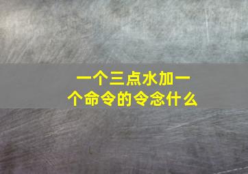 一个三点水加一个命令的令念什么