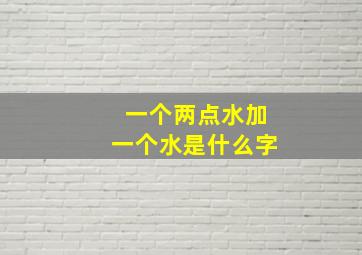 一个两点水加一个水是什么字