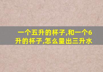 一个五升的杯子,和一个6升的杯子,怎么量出三升水