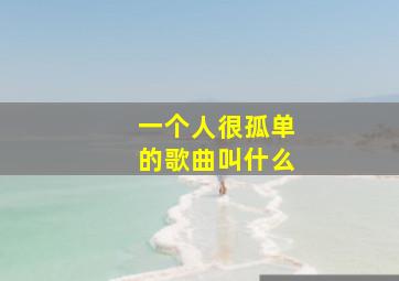 一个人很孤单的歌曲叫什么