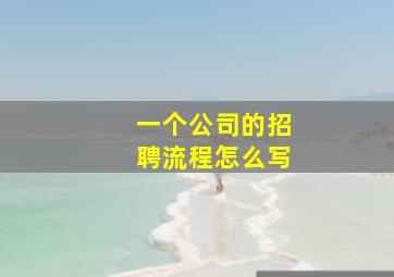 一个公司的招聘流程怎么写