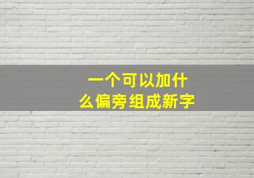 一个可以加什么偏旁组成新字