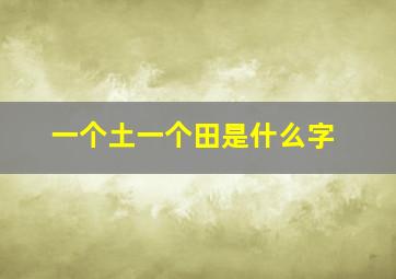 一个土一个田是什么字