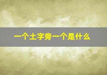 一个土字旁一个是什么