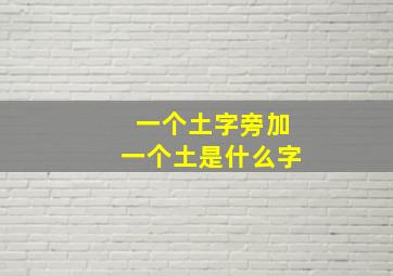 一个土字旁加一个土是什么字