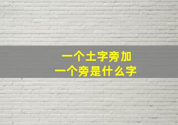 一个土字旁加一个旁是什么字