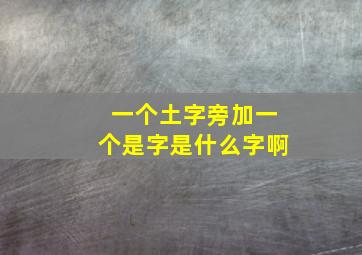 一个土字旁加一个是字是什么字啊