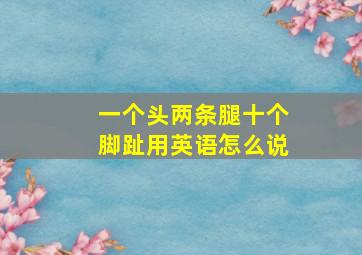 一个头两条腿十个脚趾用英语怎么说