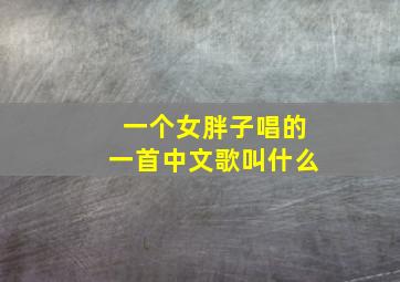 一个女胖子唱的一首中文歌叫什么