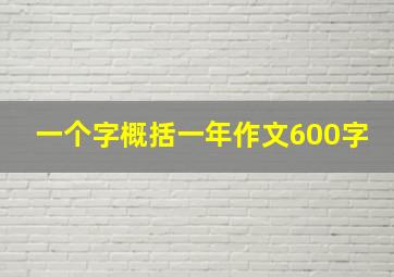 一个字概括一年作文600字